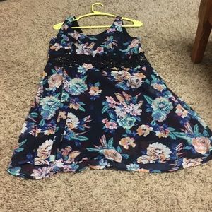 Navy floral dress